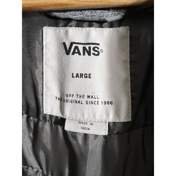 Vtg 2014 Vans Jacket Men's L Gray Cotton Blend Coat Shacket Barn Coat Skater U9 - Picture 3 of 7